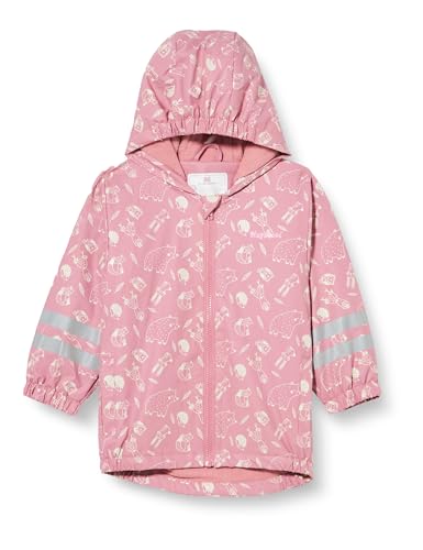Playshoes Unisex Kinder Fleece-futter Regenmantel Regenjacke Regenbekleidung, Rosa Waldtiere, 116 EU von Playshoes