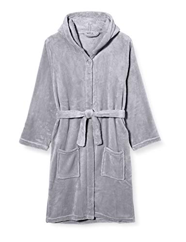 Playshoes Unisex Kinder Fleece-Bademantel Morgenmantel, grau, 146/152 von Playshoes