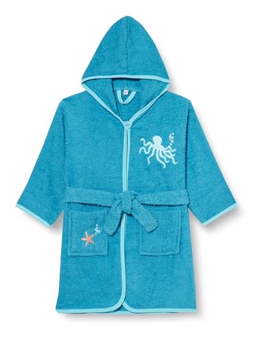 Playshoes Unisex Kinder Frottee-Bademantel Morgenmantel, Meerestiere, 110/116 von Playshoes