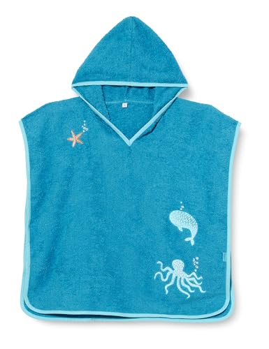 Playshoes Unisex Kinder Frottee-Poncho Bademantel Handtuch, Meerestiere, S (bis ca. 4 Jahre) von Playshoes