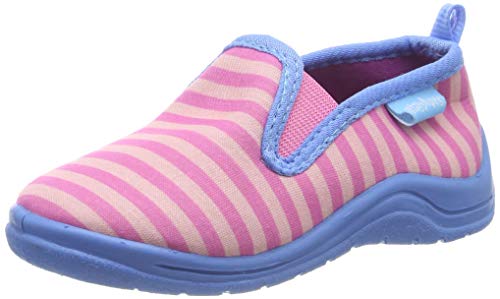 Playshoes geringelt, Unisex-Kinder Niedrige Hausschuhe, Pink (Pink/Türkis 792), 22/23 EU (6 Child UK) von Playshoes