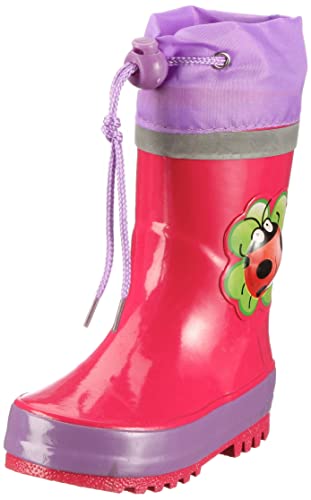 Playshoes Kinder Gummistiefel aus Naturkautschuk, trendige Unisex Regenstiefel mit Reflektoren, Glückskäfer, 24/25 EU von Playshoes