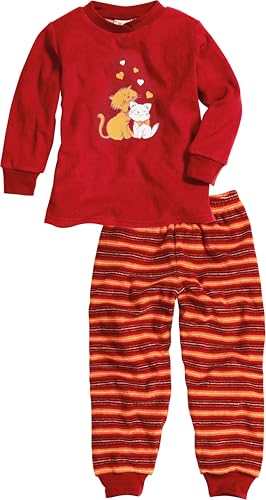 Playshoes Unisex Kinder Zweiteilig Schlafanzug Frottee Katzen, Katzen, 140 EU von Playshoes