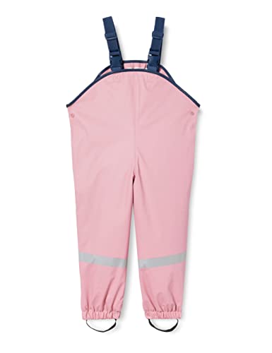 Playshoes Matschhose Regenlatzhose Fleece-Futter Unisex Kinder Wind- und wasserdichte Regenhose Regenbekleidung, rosa Pastell, 128 von Playshoes