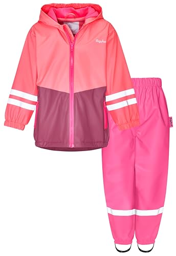 Playshoes Unisex Kinder Regen-Set, Beere Pink Fleece, 140 (2er Pack) von Playshoes