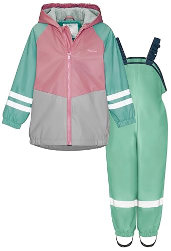 Playshoes Unisex Kinder Regen-Set, Rosa-Grün, 86 (2er Pack) von Playshoes