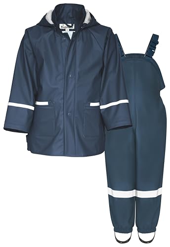 Playshoes Unisex Kinder Regen-Set Regenlatzhose Regenanzug, Basic Marine, 98 cm (2er Pack) von Playshoes