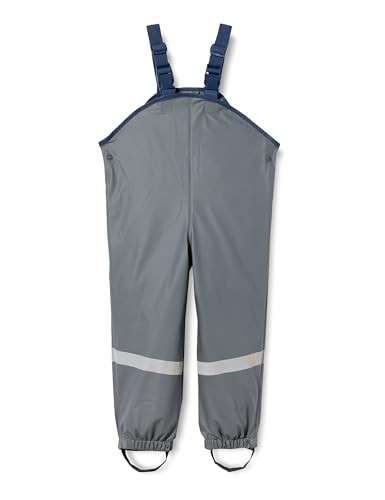 Playshoes Matschhose Regenlatzhose Fleece-Futter Unisex Kinder Wind- und wasserdichte Regenhose Regenbekleidung, dunkelgrau, 104 von Playshoes