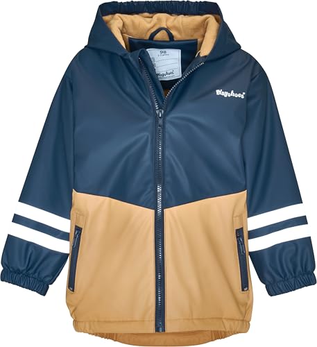 Playshoes Unisex Kinder Regenmantel Regenjacke Fleecefutter, Marine/Braun, 92 cm von Playshoes