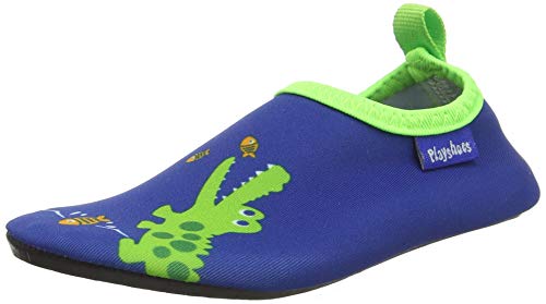 Playshoes Jungen Unisex Kinder Barfuß Aqua-Schuhe Krokodil, Marine Blau, 24/25 EU von Playshoes