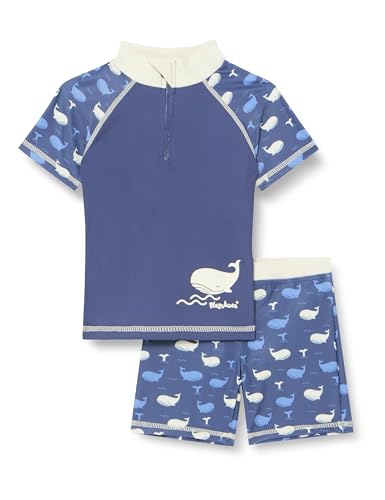 Playshoes Unisex Kinder UV-Schutz Bade-Set zweiteilig Schwimmshirt Badeshorts Badebekleidung, Wal, 74/80 von Playshoes