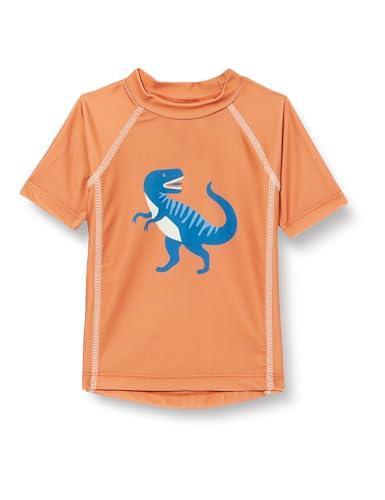 Playshoes Unisex Kinder UV-Schutz Bade Shirt Schwimmshirt Badebekleidung, Dino Ocker, 110/116 von Playshoes