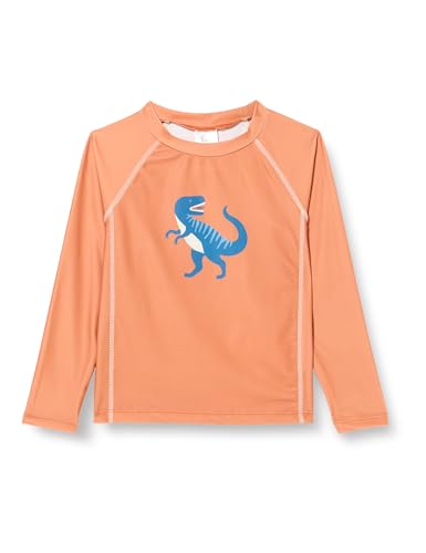 Playshoes Unisex Kinder UV-Schutz Bade Shirt Schwimmshirt Badebekleidung, Dino Ocker Langarm, 110/116 von Playshoes