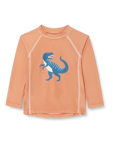 Playshoes Unisex Kinder UV-Schutz Bade Shirt Schwimmshirt Badebekleidung, Dino Ocker Langarm, 86/92 von Playshoes