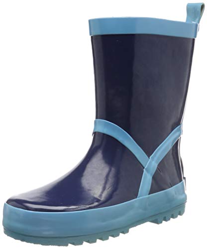 Playshoes Kinder Gummistiefel aus Naturkautschuk, trendige Unisex Regenstiefel mit Reflektoren, Marine Hellblau, 30/31 EU von Playshoes