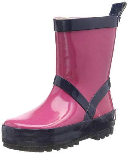 Playshoes Kinder Gummistiefel aus Naturkautschuk, trendige Unisex Regenstiefel mit Reflektoren, Pink Marine, 24/25 EU von Playshoes