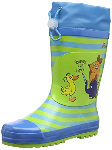 Playshoes Kinder Gummistiefel aus Naturkautschuk, trendige Unisex Regenstiefel mit Reflektoren, Die Maus Freunde, 24/25 EU von Playshoes