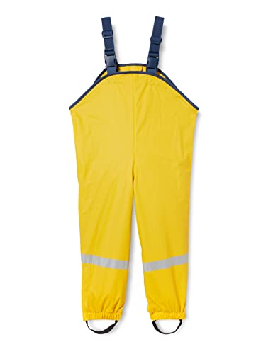 Playshoes Unisex Kinder Matschhose Regenlatzhose Textilfutter Wind- Und Wasserdichte Regenhose Regenbekleidung, Gelb, 128 EU von Playshoes