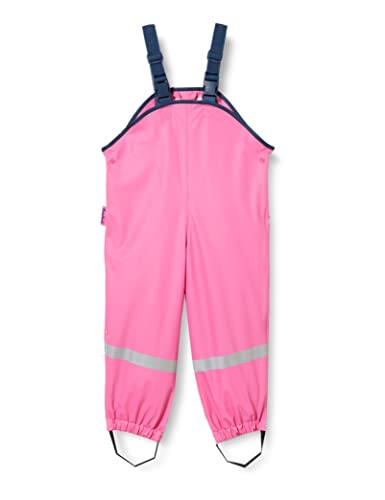 Playshoes Matschhose Regenlatzhose Fleece-Futter Unisex Kinder Wind- und wasserdichte Regenhose Regenbekleidung, pink, 92 von Playshoes
