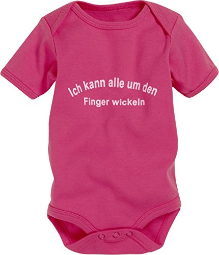 Schnizler Playshoes Unisex Baby Body 1/4-Arm 'Finger wickeln,' Rosa, 62/68 von Schnizler