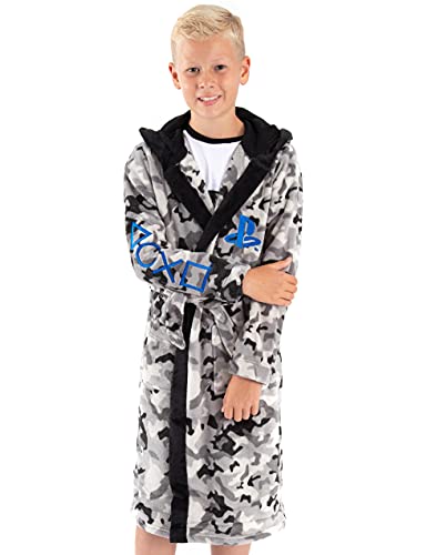 Playstation Dressing Gown Jungen Kinder Game Pocket Bademantel 7-8 Jahre von Playstation