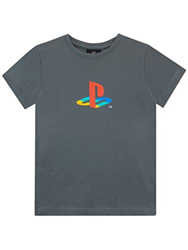 Playstation Jungen Spielen T-Shirt kurzärmelige Oberteil für Kinder Grau 134 von Playstation