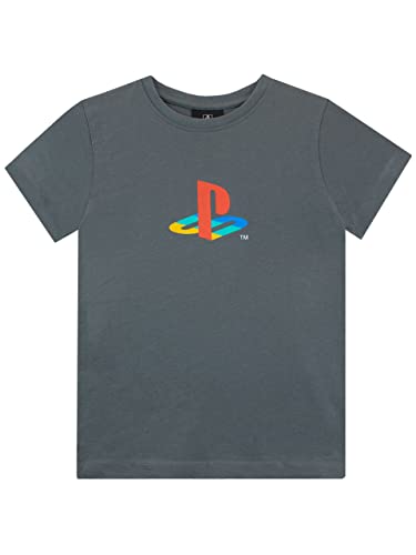 Playstation Jungen Spielen T-Shirt kurzärmelige Oberteil für Kinder Grau 146 von Playstation