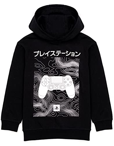 Playstation Kinder Hoodie Jungen Spiele Japanisches Logo Black Jumper Jacket 11-12 Jahre von Playstation