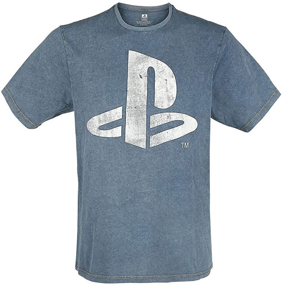 Playstation Print-Shirt PLAYSTATION T-Shirt Vintage blue Logo PS4 PS5 Gr. S M L XL XXL von Playstation