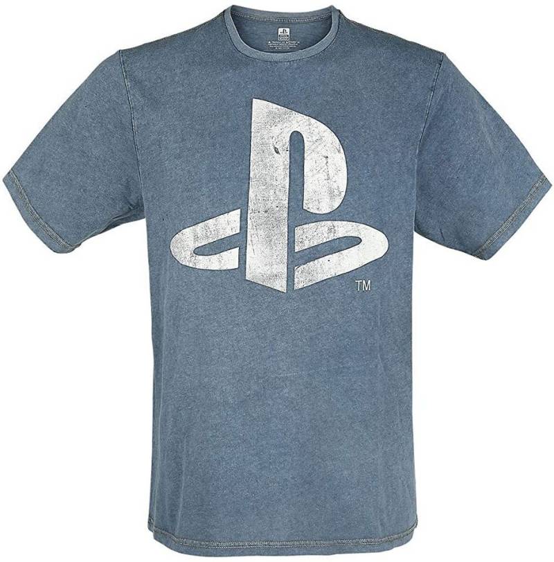Playstation Print-Shirt PLAYSTATION T-Shirt Vintage blue Logo PS4 PS5 Gr. S M L XL XXL von Playstation