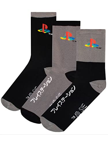 PlayStation Spielen Kindersocken 3er Pack weiche Knöchelsocken für Jungen oder Mädchen Schwarz 31-36 von Playstation