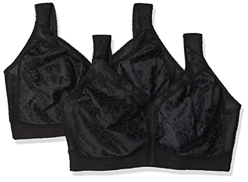PLAYTEX Damen 18 Hour Comfort-Strap Wireless, Full-Coverage Bra with 4-Way Trusupport, Single & 2-Pack BH mit voller Abdeckung, Undurchsichtige, Schwarz/Schwarz, 2er-Pack, 95E PLAYTEX Damen 18 Hour Comfort-Strap Wireless, Full-Coverage Bra with 4-Way Trusupport, Single & 2-Pack BH mit voller Abdeckung, Undurchsichtige, Schwarz/Schwarz, 2er-Pack, 95E von Playtex