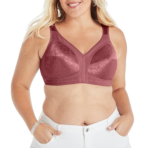 PLAYTEX Damen 18 Stunden 4693 Ultimate Shoulder Comfort & Support Wireless BH, Single & 2er-Pack, Rustikales Berry Red, 80B von Playtex