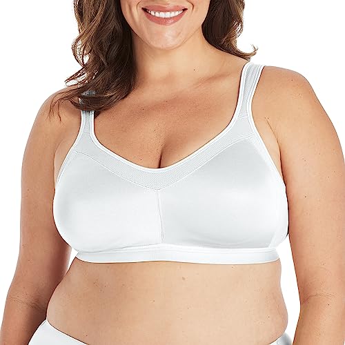 PLAYTEX Damen 18 Stunden Active Breathable Comfort Wireless BH Vollständige Abdeckung BH Glättende Unterstützung, Weiss/opulenter Garten, 95C von Playtex