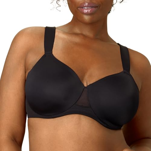 PLAYTEX Dreamwire 4810 Damen-BHS in Übergröße erhältlich, wandelbare Träger, feuchtigkeitsableitend, 4810, In Schwarz gekleidet, 105D von Playtex