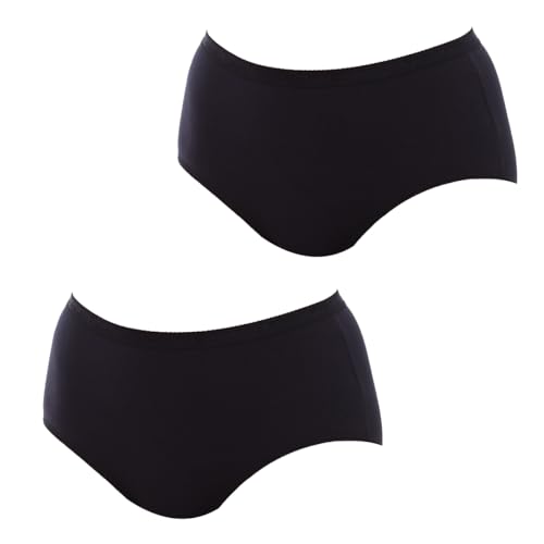 Playtex Brief Damen Midislip aus Bio-Baumwolle x2 Schwarz XL von Playtex
