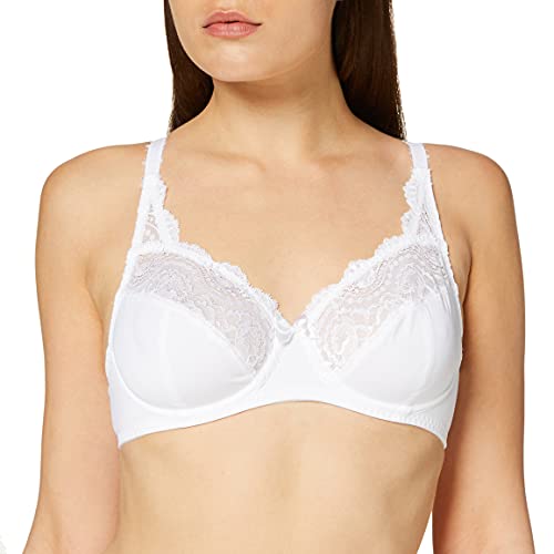 Playtex Damen Bügel-BH für Damen aus Mikrofaser Blume Eleganz Halt und Komfort Bh, Weiss, 80B von Playtex