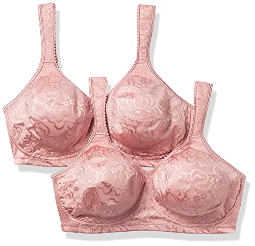 Playtex Damen 18 Hour Ultimate Lift & Support Wireless Bra Us4745, 2-Pack BH mit voller Abdeckung, Gentle Peach/Gentle Pfirsich, 85C von Playtex