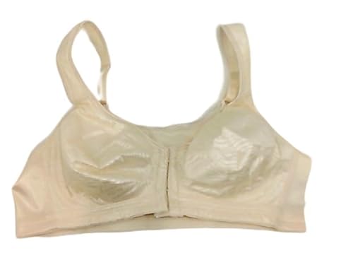 PLAYTEX Damen 18 Stunden Vorderverschluss Drahtlose Rückenunterstützung Haltung Vollständige Use525 BH mit voller Abdeckung, Blickdicht, Hellbeige, 80D von Playtex