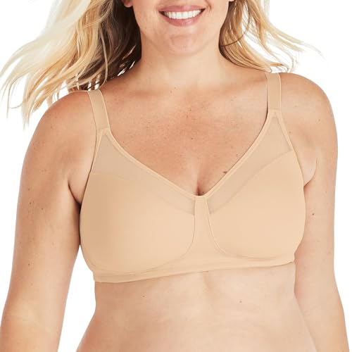 Playtex Damen 18 Stunden Glättung Wirefree Us4697 Minimizer-BH, Undurchsichtige, Hautfarben, 90C von Playtex