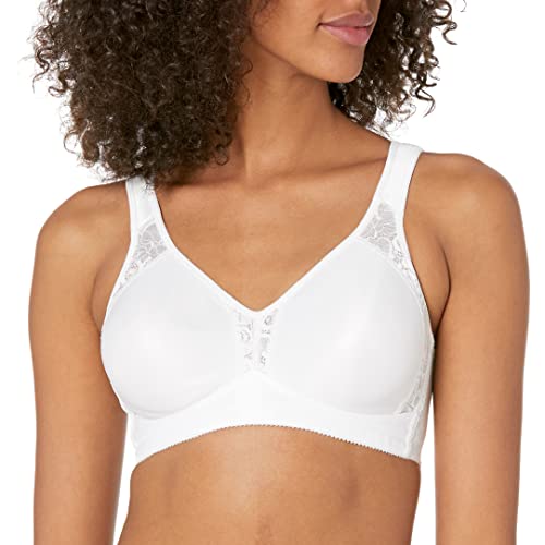 Playtex Damen 18 Stunden Nahtloser ComfortFlex Bügelloser BH US4395, Weiss/opulenter Garten, 80DD von Playtex