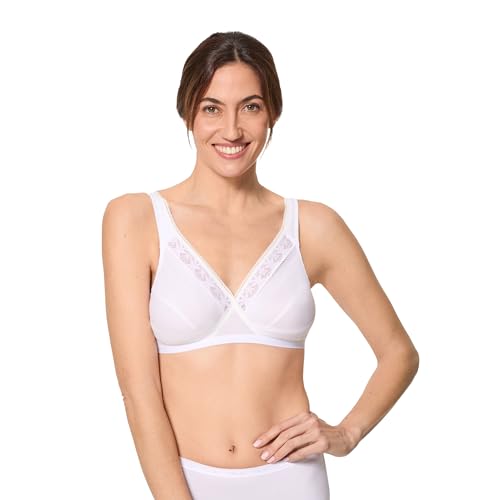 Playtex 2er-Pack bügellose Damen-BHS aus Baumwolle x2 Weiß 90D von Playtex
