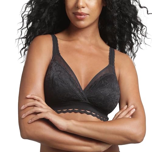 Playtex Damen-BH mit klassischer Spitze und Stützfunktion, recycelter Soft-Cup, 1 Stück Schwarz 85D von Playtex