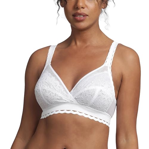 Playtex Damen-BH mit klassischer Spitze und Stützfunktion, recycelter Soft-Cup, 1 Stück Weiß 90C von Playtex