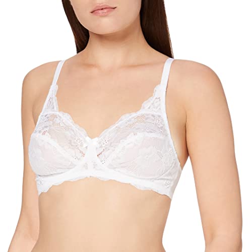 Playtex Damen Bügel-BH mit eleganter Spitze Dentelle Essential Elegance BH, Weiss, 85D von Playtex