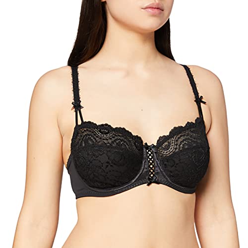 Playtex Damen mit Bügel 3/4-Cups mit Blumen-Muster & Spitze für perfekte Unterstützung und Halt x1 Bh, Schwarz, 85E von Playtex