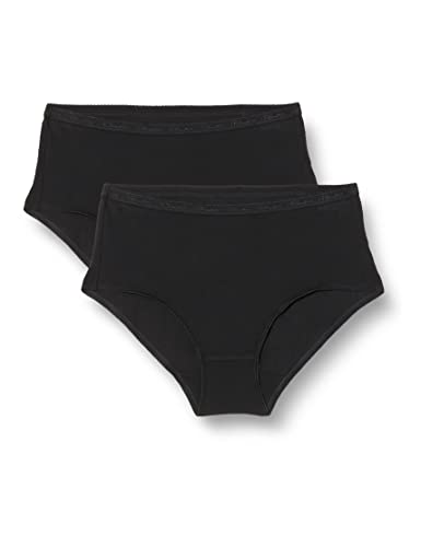 Playtex Damen Midi-Höschen aus Bio-Baumwolle x2 Slip, Weiss, M von Playtex