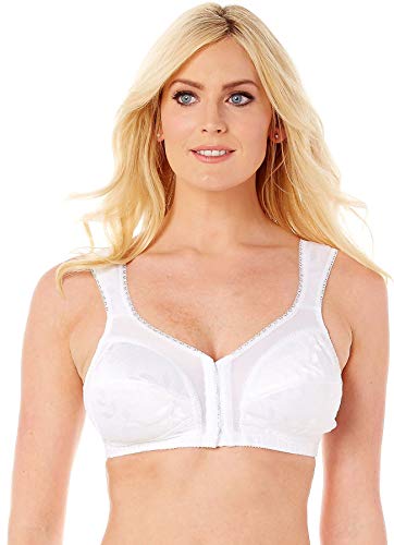 Playtex Damen 18 Stunden Frontverschluss Bügelloser BH 4-Wege TruSUPPORT BH mit Flexrücken, Weiss/opulenter Garten, 80C von Playtex