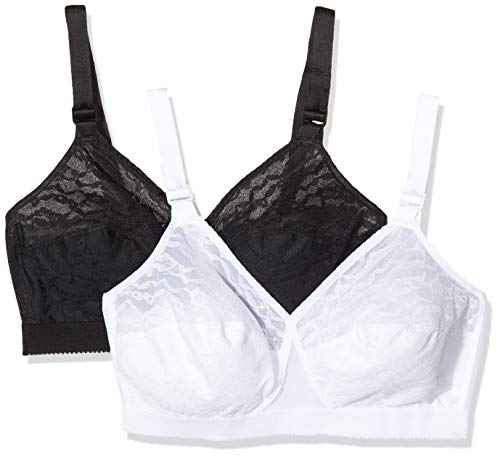 Playtex Damen Soutien-gorge Cœur Croise 165 X2 bh, Mehrfarbig (Noir/Blanc 04x), 75E (Herstellergröße: 90E) (2er Pack) von Playtex