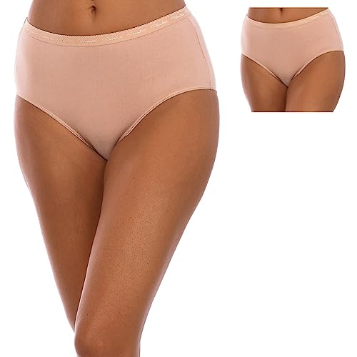 Playtex Damen Midi-Höschen aus Bio-Baumwolle x2 Slip, Weiss, 3XL von Playtex